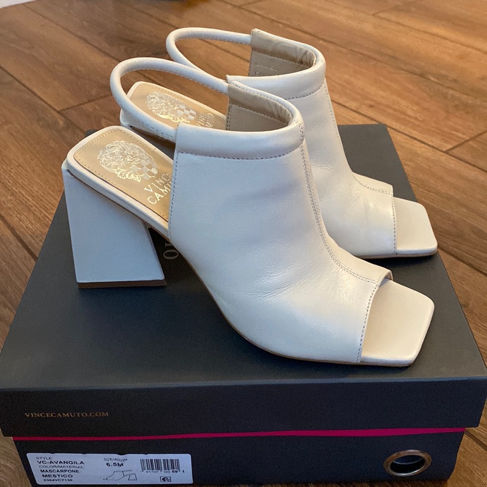 Vince Camuto Avangila High Heel Shoes - Square Toe - Mascarpone 6.5
